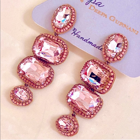 🌺🎉HP🎉🌺 NWT Deepa Gurnani Beaded Crystal Chandeliers - Picture 5 of 15